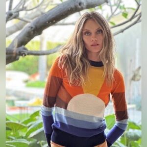 Stoned Immaculate Orange, Yellow, Blue, Purple Colorblock Sun Sweater